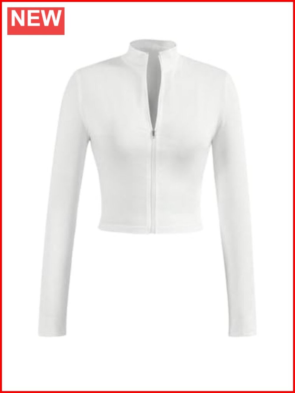 Long Sleeve Zip Up Cropped Workout Hoodie Slim Fit Active Top